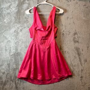 Urban Outfitters Pink Corset Satin Mini Dress Size‎ Small Coquette Bratzcore New